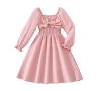 Gonna a maturo per bambini Comunione Elegante Abito da ragazza a maniche lunghe in stile francese con scollo quadrato e gonna svasata per la stagione autunnale (8-9 anni)