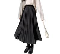 Gonna a pieghe da donna, a vita alta, linea ad A, elegante gonna lunga | Le sottili pieghe conferiscono alla gonna da donna una silhouette elegante e fluida e un look femminile per tutti i giorni.