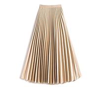 Gonna a pieghe da donna, a vita alta, linea ad A, elegante gonna lunga | Le sottili pieghe conferiscono alla gonna da donna una silhouette elegante e fluida e un look femminile per tutti i giorni.