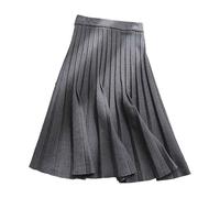 Gonna a pieghe da donna Basic Solid Skater Gonna Autunno Gonna A Linea Gonna Invernale a Vita Alta con Elastico Gonna Piatto, grigio., L