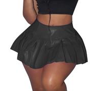 Gonna a pieghe da donna, elegante, solida, versatile, elastica, informale, adatta per l'uso quotidiano, Nero , M