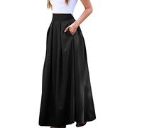 Gonna a Pieghe Donna Elegante Vita Alta Tinta Unita Moda Primavera Casual Ufficio abbinamenti Versatile