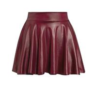 Gonna a pieghe in metallo lucido, corta, per adolescenti, ragazze, elasticizzata, svasata, in pelle, con linea ad A, minigonna, lucida, metallizzata, effetto plissettato, effetto bagnato, gonna da