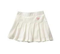 Gonna a pieghe per ragazze, gonna a scuola, minigonna, gonna pieghettata, gonna casual da skater per bambine, bianco, 4-5 Anni