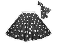 Gonna a pois da bambina, tipo Rock n Roll, stile anni ‘50-‘60 blu Black & white spot