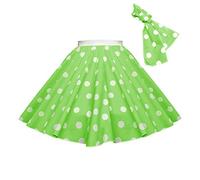 Gonna a pois da bambina, tipo Rock n Roll, stile anni ‘50-‘60 blu Green & white spot