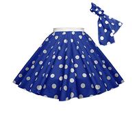 Gonna a pois da bambina, tipo Rock n Roll, stile anni ‘50-‘60 blu Navy Blue & white spot