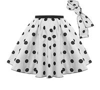 Gonna a pois da bambina, tipo Rock n Roll, stile anni ‘50-‘60 blu White & black spot