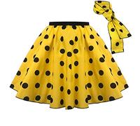 Gonna a pois da bambina, tipo Rock n Roll, stile anni ‘50-‘60 blu Yellow & black
