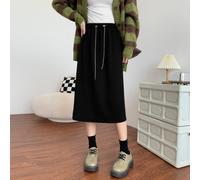 Gonna A Portafoglio Con Coulisse Donne Alta Vita Casual Formale Midi A-Line Moda