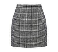 Gonna A Quadri Donna, Gonna Nera Corta Scozzese Con Spacco Laterale Minigonna Alta Vita Autunnale Invernale Elegante Bodycon Dress Elastica Slim Minigonna Plaid Commuter Corta