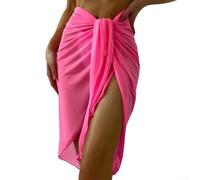 Gonna a rete fluida di media lunghezza per le donne progettata per la protezione solare e la stratificazione del bikini a riva (XL rosa)