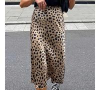 Gonna a stampa leopardata ELVA Curve di taglia comoda, adatta per feste, ufficio, cocktail, festival musicali, uscite casual, stile casual da donna per l'autunno, il ritorno a scuola, Ognissanti, usci