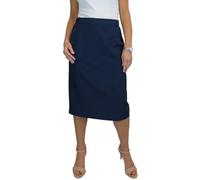 Gonna A Tubino Foderata da Donna con Vita Parzialmente Elasticizzata sotto Il Ginocchio, Gonna da Ufficio Blu Marino 42-56 (54)