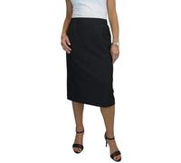 Gonna A Tubino Foderata da Donna con Vita Parzialmente Elasticizzata sotto Il Ginocchio, Gonna da Ufficio Nero 42-56 (50)