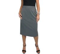 Gonna A Tubino Foderata da Donna con Vita Parzialmente Elasticizzata sotto Il Ginocchio, Gonna da Ufficio Grigio Marnoso 42-56 (48)