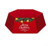 Gonna ad anello per albero di Natale in metallo, 60 x 80 cm, in tessuto non tessuto, decorazione natalizia con Babbo Natale/fiocchi di neve, grande base festiva per alberi e espositori di regali