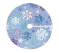 Gonna Albero Di Natale Purple And Blue Snowflakes Pattern L | Coperta per Alberos Elegante Tappetino per Alberos Per Vacanza