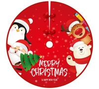 Gonna Albero di Natale, Tappeto per Albero di Natale Copri Base Decorazioni Base Tappetino Rosso Decorazioni Natalizie Forniture per Feste Invernali Capodanno (90 cm)