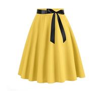Gonna Anni 50 Donna Rockabilly Gonna Donna Tinta Unita Casual Elasticizzata in Vita Gonna Svasato Midi al Ginocchio Gonna Comoda e Leggera Gonna Cocktail Aderente Temperamento Gonna 2024 Offerte