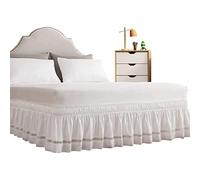 Gonna Avvolgente, Gonne Elastiche per Letto fasciatoio, 15 Pollici, Gonna da Letto Personalizzata Resistente alla Luce, Gonna da Letto Francese con Pizzo Cavo per Queen-ing Size