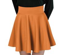 Gonna Basic da Donna-Gonna Corta Mini Gonna da Plissettata, Gonne Vita Alta Solida Mini Svasato Scuola Tennis Skater Danza Versatile Elastica Gonna Linea Ad A Elasticizzata con Volant Skirt