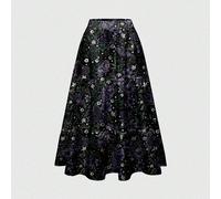 Gonna bohémien stile gotico elegante con stampe floreali, falene, pipistrelli, soli, lune, stelle e farfalle nei colori blu, verde e viola per le donne L,M,S,XL,XS,XXL,XXS,XXXL,XXXXLStampa CasualeTess