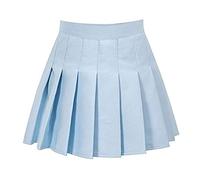 Gonna casual da donna a vita alta, vestito, gonna a pieghe, tinta unita, per donna e ragazza, gonna basica Aline, design gonna dritta corta, A2-azzurro cielo, M