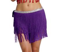 Gonna con paillettes per le donne Carnevale Sexy Strati Frange Catena Catena Fascia Latino Gonna Danza Latina Cravatta Regolabile Boho Party Gonne Sciarpa Hip, 04#_viola, Taglia unica