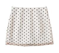 Gonna corta e svasata in tulle da donna, stile A, con stampa a pois e alta vita snella, look dolce e femminile, per l'estate, nuova collezione per abbigliamento da festa, data, Bianco93, M