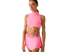 Gonna Corta in Microfibra Leggera e Taglio Asimmetrico con Pantaloncino Integrato per Pridance 314 Pattinaggio Sport Relax Performance Stile Espressivo Eleganza (Bubble Pink, S)