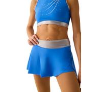 Gonna Corta in Microfibra Leggera e Taglio Asimmetrico con Pantaloncino Integrato per Pridance 314 Pattinaggio Sport Relax Performance Stile Espressivo Eleganza (Zaffiro, M)