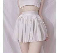 Gonna Corto In Chiffon E Rete Trasparente Micro Mini Flare Sexy Da Club