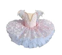 Gonna da Balletto Professionale per Bambini, Abito da Danza Moderna con Paillettes E Nappe Body da Balletto tutù Abito da Principessa per Compleanno,Rosa,130