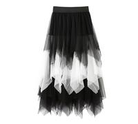 Gonna da Balletto retrò Gonna Corta Elasticizzata Gonna da Donna A Costine in Tulle Gonna Maxi in Pizzo di Chiffon Gonna Lunga da Donna Gonna Midi Prom Party per Danza, Corsa, Elastica