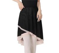 Gonna da Ballo for Ragazze e Donne, con Lacci, for Adulti, in Nylon Morbido e a Rete, Lunga, a Due Strati, Irregolare, da Ballerina per Donne(Black,S Height 155-160cm)