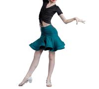 Gonna da Ballo Latino per Ragazze per Bambini con Top Corto, Abbigliamento per La Pratica della Danza, Abito Floreale, Gonne da Ballo per Bambini Salsa Tango Rumba Cha Cha Tango Party Swing Skirt