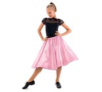 Gonna da bambina anni '50 in raso Rock N Roll, Rosa confetto, 4-5 Anni