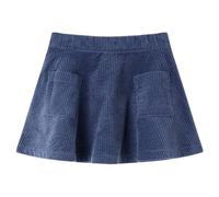 Gonna da Bambina con Tasche a Coste Blu Marino 104