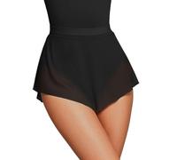 Gonna da Danza Classica Corta con Spacchi Laterali in Morbida Rete da Donna