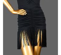 Gonna Da Danza Latina Per Donne Con Frange E Arricciata Tango Ballo Nera