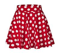 Gonna da donna a linea per il Regno Unito gonne corte per l'estate del Regno Unito gonne a pois rosse taglie forti gonne corte con volant mini gonna a pieghe minigonna con volant vestiti estivi, Rosso