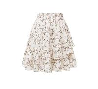 Gonna da Donna A più Livelli con Elastico Punto Smock in Vita A metà Coscia Lunghezza A metà Coscia, Perfetta per Abbinamenti Casual,Tessuto Leggero E Morbido Gonne Midi