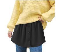 Gonna da donna con estensione della camicia, camicetta elegante, sottogonna finte, maglietta allungata, per autunno e inverno, accessorio per maglioni, felpe, Nero , L