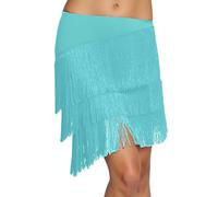Gonna da donna con frange in stile bohemian mini - asimmetrica con dettagli a pompon fluidi ideale per un abbigliamento casual o da sera