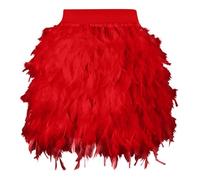 Gonna da donna, con gancio e occhiello piatto sul davanti, per abbigliamento da danza, con dettagli di design tra cui gonna a metà corpo in piuma da palcoscenico europeo; fondo separato definito vita