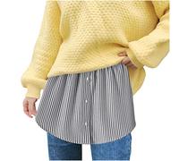 Gonna da donna Estensione per camicia, camicetta elegante, sottogonna, sottogonna, a strati, allungamento della camicia, per autunno e inverno, accessorio per maglioni, felpe giacche, Nero , L