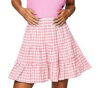 Gonna da donna estiva a vita alta con volant stampa swing spiaggia gonna a stella in pelle da donna, rosa, S