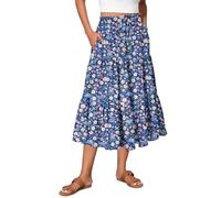 Gonna da donna estiva midi gonne lunghe con tasche, elegante gonna estiva da donna a vita alta 2025, 02-blu scuro, XL