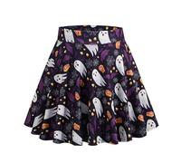 Gonna da donna gotica gonna a pieghe corta da donna stampa zucca minigonna a vita alta sexy linea A swing gonna a pieghe cosplay festa sottogonna abbigliamento festivo per